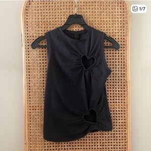 SKIMS HEART TANK - Soot Black XS